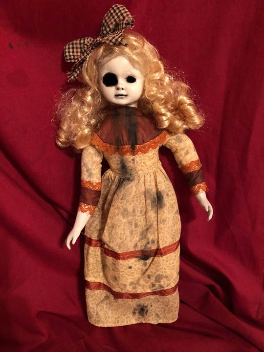 OOAK Hollow Eye Blind Girl Creepy Horror Doll Art by Christie Creepydolls