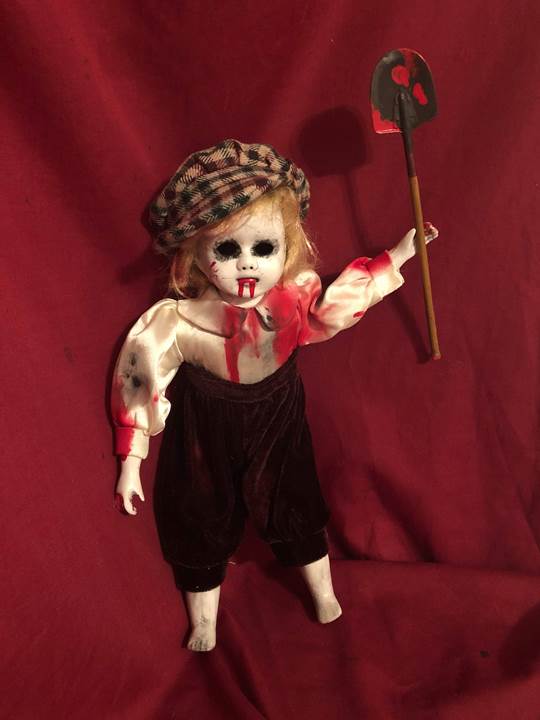 OOAK Small Gravedigger Creepy Horror Doll Art by Christie Creepydolls