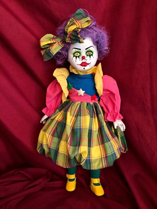 OOAK Punky Brewster Clown Creepy Horror Doll Art by Christie Creepydolls