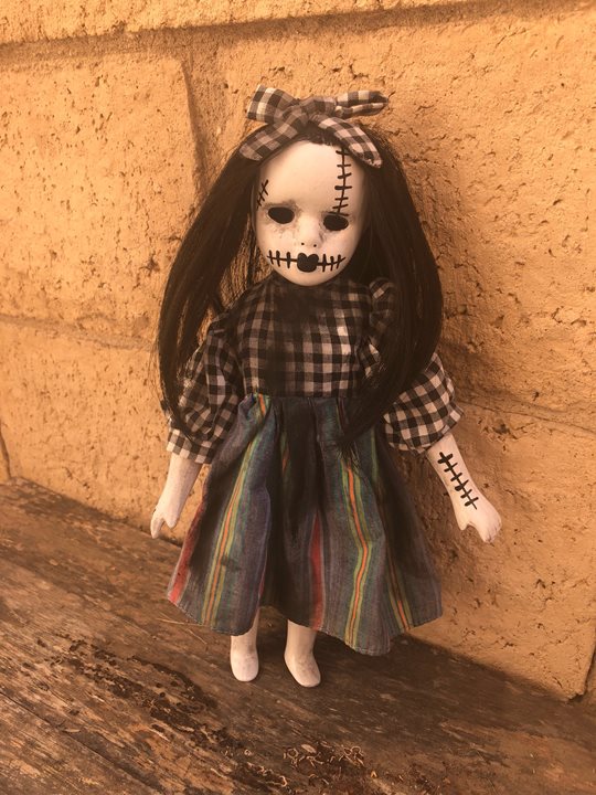 OOAK Small Stitches Girl Creepy Horror Doll Art by Christie Creepydolls