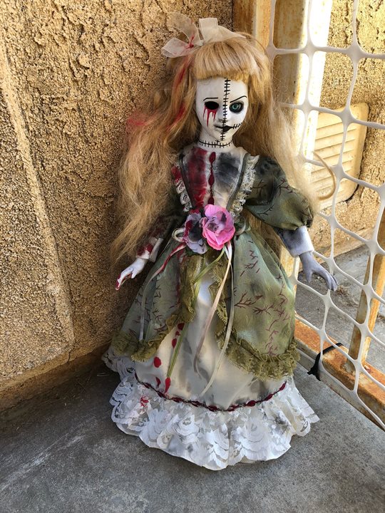 OOAK Two Face Stitches Creepy Horror Doll Art by Christie Creepydolls