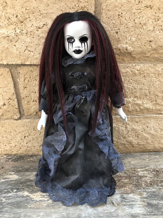 OOAK Mascara Tears Mourning Creepy Horror Doll Art by Christie Creepydolls