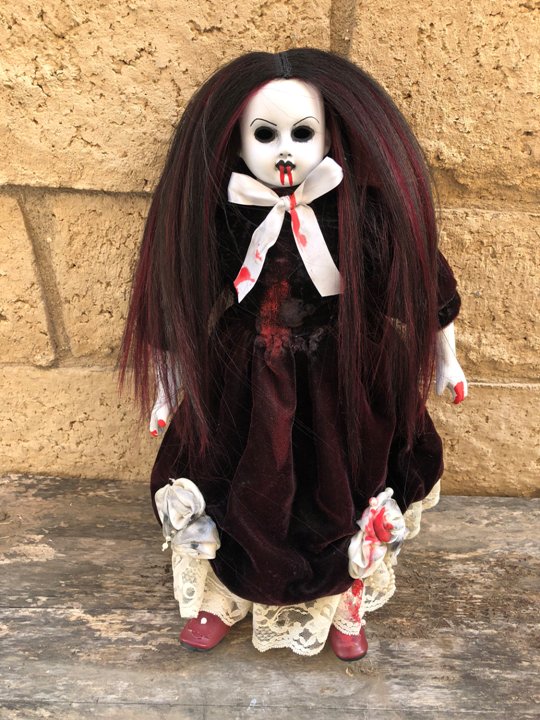 OOAK Vampire Two Tone Hair Creepy Horror Doll Art by Christie Creepydolls