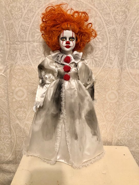 OOAK Pennywise IT Clown Lady Creepy Horror Doll Art by Christie Creepydolls