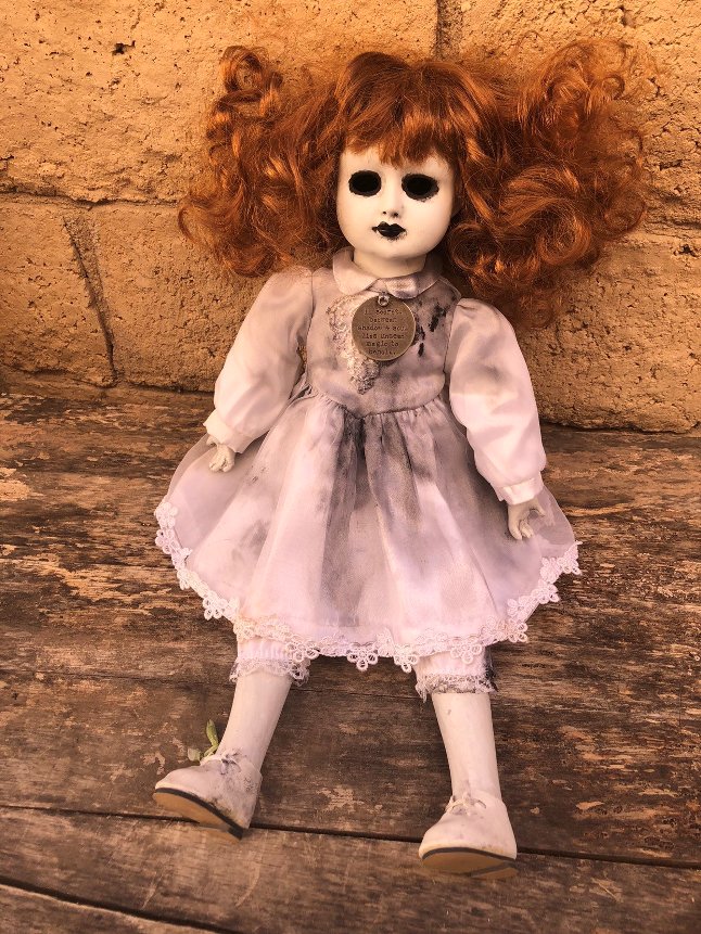 OOAK Sitting Hollow Eyes w Charm Creepy Horror Doll Art by Christie Creepydolls