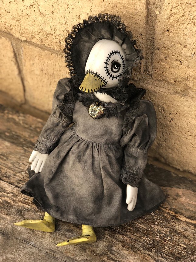OOAK Sitting Duck Creepy Horror Doll Art by Christie Creepydolls