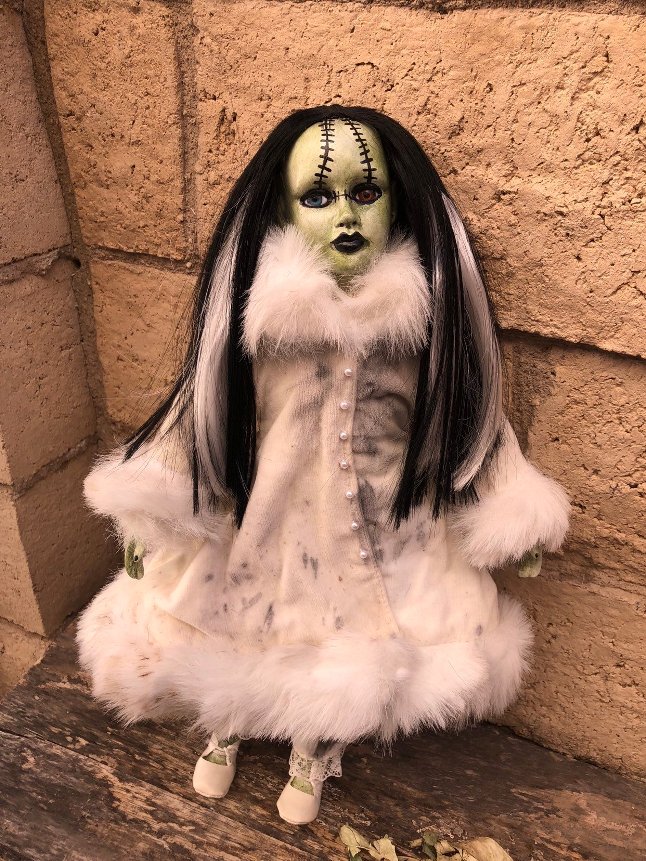 OOAK Bride of Frankenstein Creepy Horror Doll Art by Christie Creepydolls