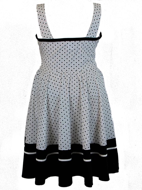 Plus Size White & Black Polka Dot Flirty Rockabilly Dress - Click Image to Close