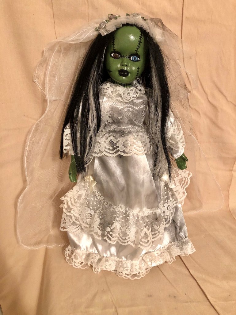 OOAK Frankenstein's Bride Creepy Horror Doll Art by Christie Creepydolls