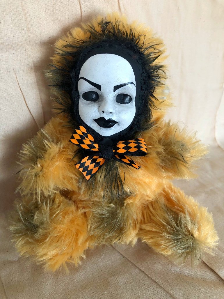 OOAK Beauty Face Teddy Bear Creepy Horror Doll Art Christie Creepydolls