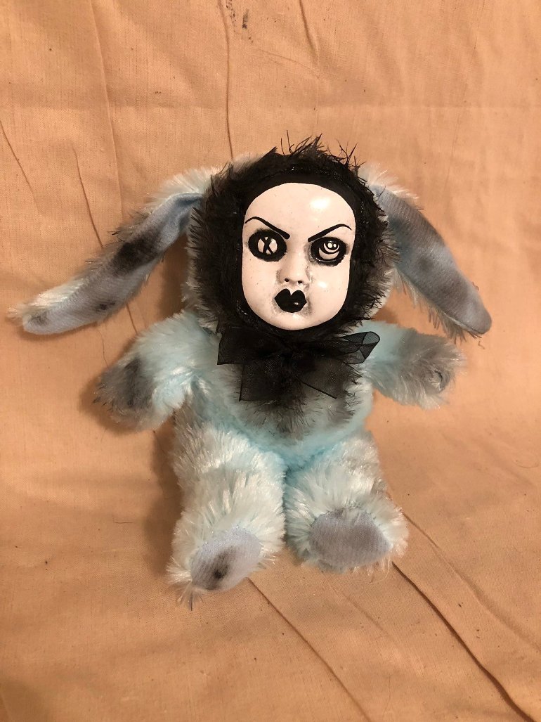 OOAK Small Bunny Rabbit Creepy Horror Doll Art Christie Creepydolls