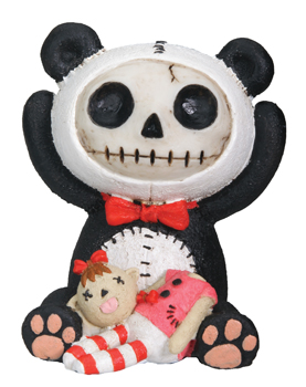 Pandi Panda Furry Bones Skellies Figurine