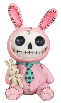 Pink Bun Bun Furry Bones Skellies Figurine