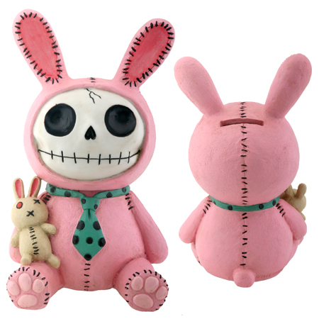 Pink Bun-Bun Furry Bones Skellies Money Bank