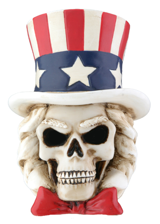 Uncle Sam Skull Figurine - Click Image to Close