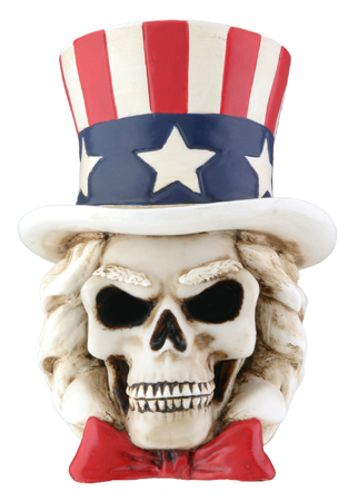 Uncle Sam Skull Figurine