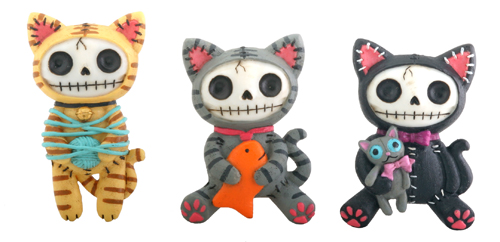 Mao-Mao Kitty Furry Bones Skellies Magnets