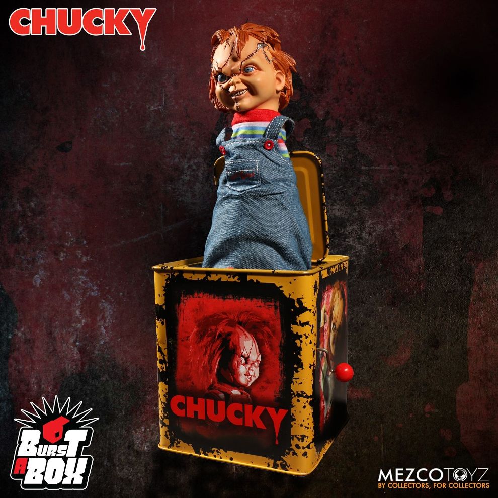 Mezco Scarred Chucky Burst a Box 14 inch Bride of Chucky