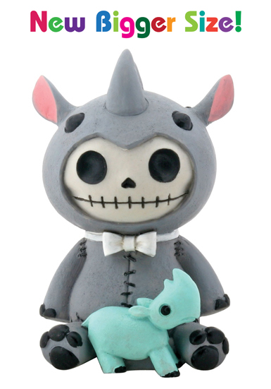 Buster the Rhino Furry Bones Skellies Medium Figurine - Click Image to Close