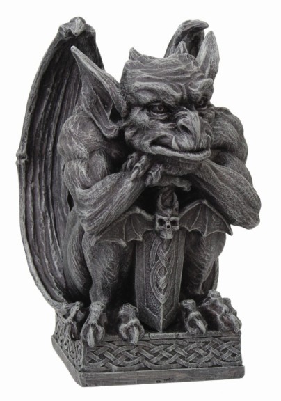 Gargoyle with Sword Statue - Click Image to Close