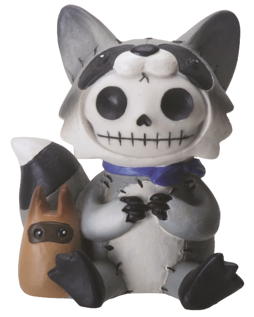 Bandit Racoon Furry Bones Skellies Figurine