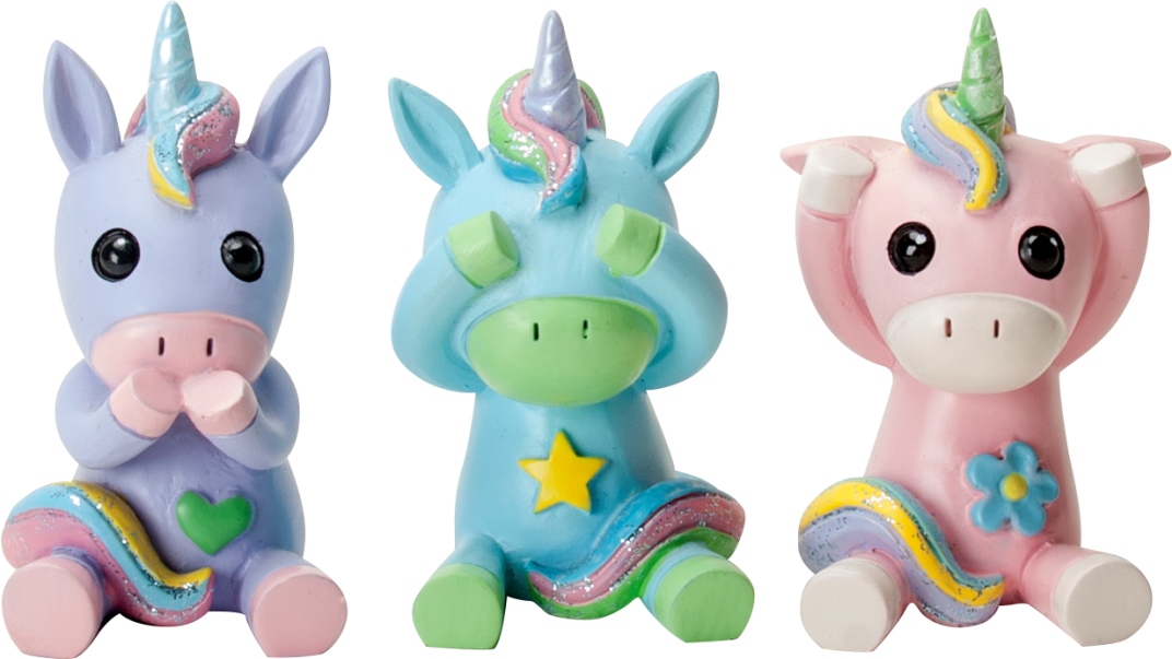 See, Speak and Hear No Evil Unicorns Figurines