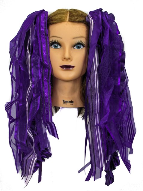 Purple Gothic Ribbon Hair Falls by Dreadful Falls - Click Image to Close