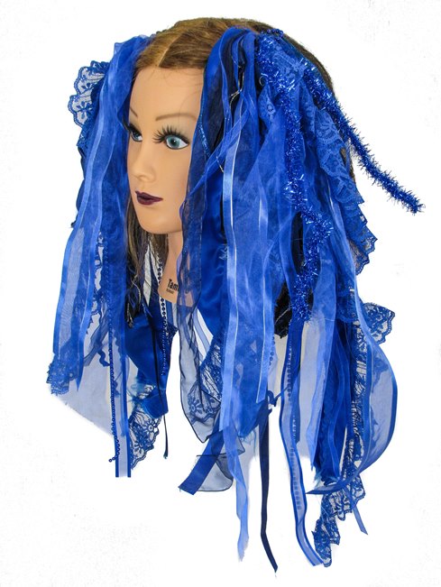 Bright Blue Gothic Ribbon Hair Falls by Dreadful Falls - Click Image to Close