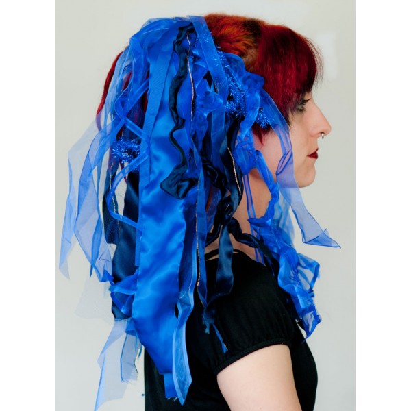 Bright Blue Gothic Ribbon Hair Falls by Dreadful Falls - Click Image to Close