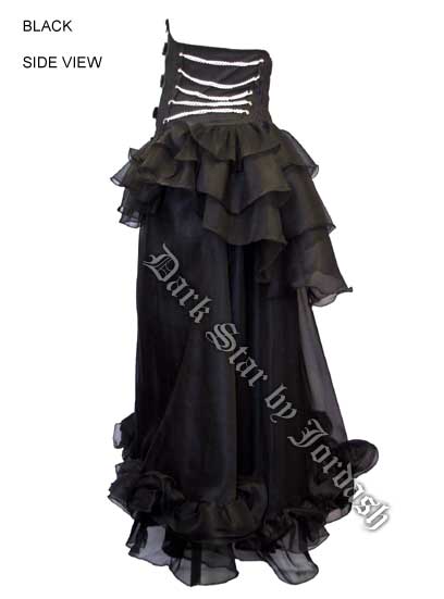 Dark Star Gothic Mesh PVC Buckle Chain Under Bust Dress Skirt - Click Image to Close