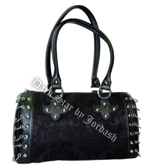 Dark Star Black Gothic Brocade Hand Bag - Click Image to Close