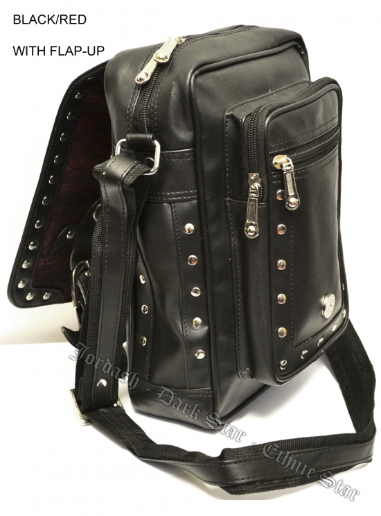 Dark Star PVC Black and Red Cobweb Stud Gothic Shoulder Bag [DS/BG/7463R] -  $50.99 : Mystic Crypt, the most unique, hard to find items at ghoulishly  great prices!