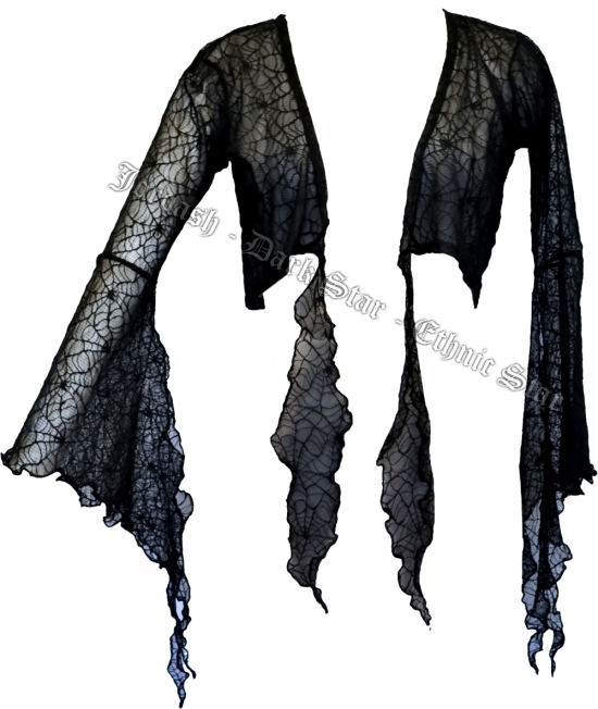 Dark Star Gothic Spider Web Lace Shrug w Bell Sleeves - Click Image to Close