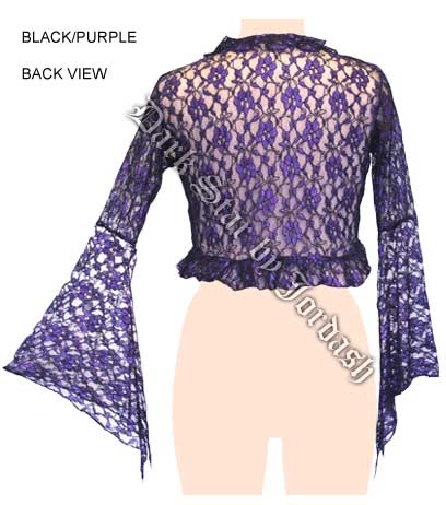 Dark Star Black and Purple Lace Shrug - Click Image to Close