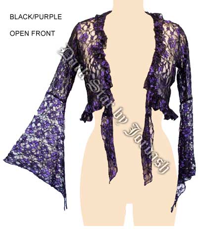 Dark Star Black and Purple Lace Shrug - Click Image to Close