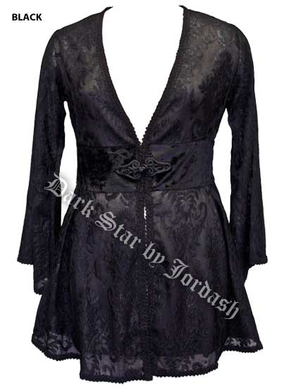 Dark Star Damask Pattern Gothic Cardigan Jacket - Click Image to Close