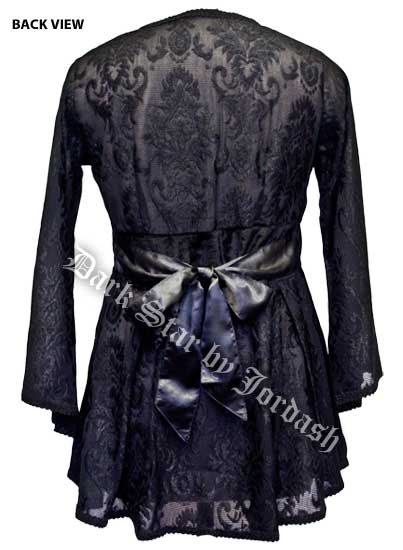 Dark Star Damask Pattern Gothic Cardigan Jacket - Click Image to Close