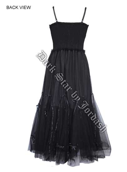 Dark Star Gothic Purple & Black Hard Tulle Ribbon Lace Ball Gown - Click Image to Close