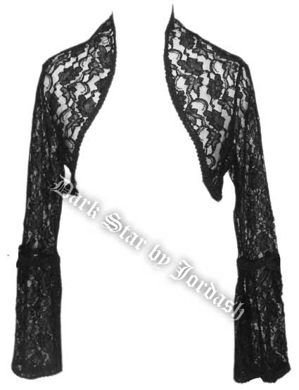 Dark Star Black Lace Gothic Shrug Bolero Top - Click Image to Close