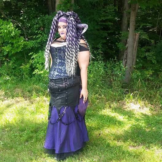 Dark Star Black and Purple Chains Gothic Skirt - Click Image to Close