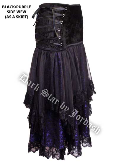 Dark Star Black and Purple Corset Dress Skirt - Click Image to Close