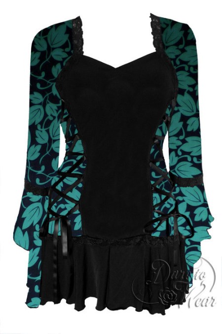 Plus Size Black Gothic Poison Ivy Bolero Lacing Corset Top