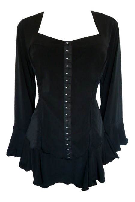 Plus Size Corsetta Top in Black - Click Image to Close