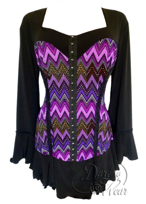 Plus Size Corsetta Top in Purple Wave