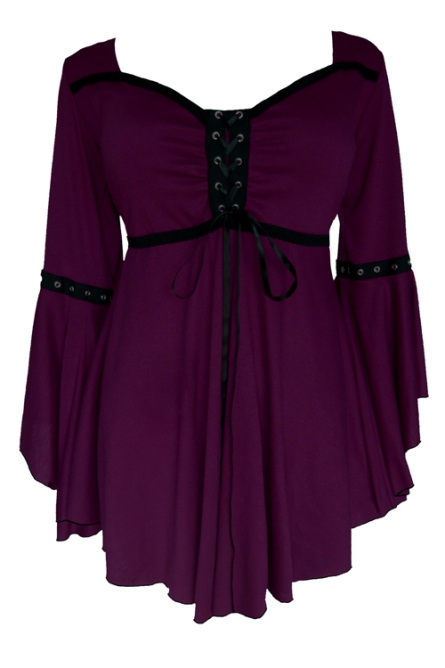 Plus Size Gothic Ophelia Corset Top in Purple