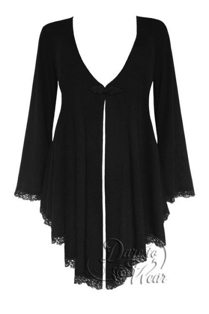 Plus Size Embrace Corset Sweater Duster Jacket in Black Magic