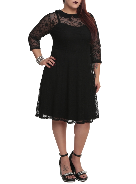 plus size lace overlay dress