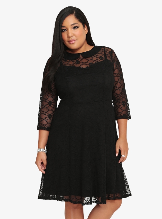 Tripp Plus Size Gothic Black Skull Lace Overlay Dress [FS1724X] - $84. ...