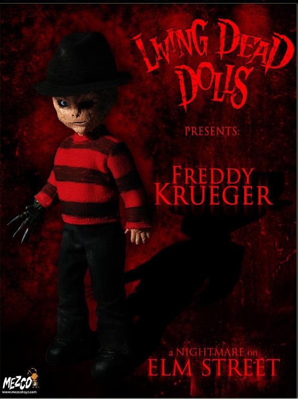 Living Dead Dolls Freddy Krueger: A Nightmare on Elm Street *MODERATELY DENTED BOX* - Click Image to Close