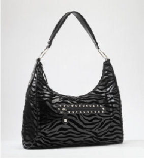 Rock Rebel Black Zebra Hobo Purse - Click Image to Close